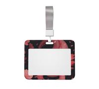 Cute Axolotl and Cherry Blossom Work Badge Protective Shell Horizontal Sliding Type with Transparent Window