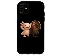 Cute Axolotl and Turkey Thanksgiving Friends Autumn Season Case for iPhone 11