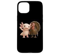 Cute Axolotl and Turkey Thanksgiving Friends Autumn Season Case for iPhone 15 Plus