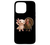 Cute Axolotl and Turkey Thanksgiving Friends Autumn Season Case for iPhone 15 Pro Max