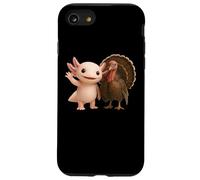 Cute Axolotl and Turkey Thanksgiving Friends Autumn Season Case for iPhone SE (2020) / 7/8