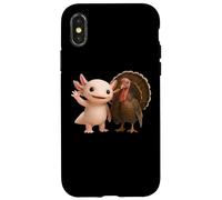Cute Axolotl and Turkey Thanksgiving Friends Autumn Season Case for iPhone X/XS