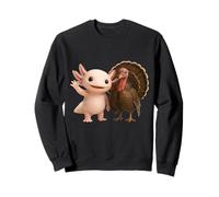 Cute Axolotl and Turkey Thanksgiving Friends Autumn Season Sweatshirt
