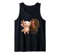 Cute Axolotl and Turkey Thanksgiving Friends Autumn Season Tank Top