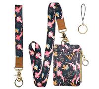 Cute Axolotl Badge Holder with Lanyard,Women Lanyard Wallet,Wallet Lanyard,Id Badges Holder for Women for Nurse Teacher Student Office （Axolotl）