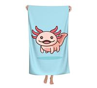 Cute Axolotl Beach Towel Absorbent Oversized Bath Towel Microfiber Summer Swimming Pool Towel for Kids Adults