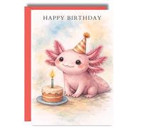 Cute Axolotl Birthday Card For Her Or Him JBS166