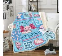 Cute Axolotl Blue Throw Blanket for Sofa Bed 50"x60" - Axolotl Lovers Gift