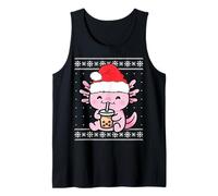 Cute Axolotl Boba Santa Hat Christmas Kawaii Anime Xmas Kids Tank Top