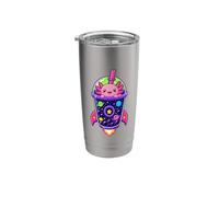 Cute Axolotl Bubble Tea Space Rocket Kawaii Cartoon Stainless Steel Insulated Tumbler