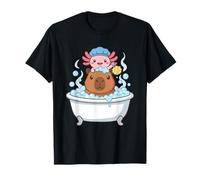 Cute Axolotl Capybara Bath Animal Lover Pet Aquatic Friends T-Shirt