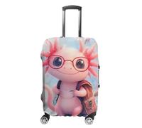 Cute Axolotl Cherry Flower Luggage Cover Travel Suitcase Protector Anti-Scratch Suitcase Cover XL