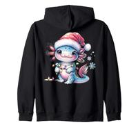 Cute Axolotl Christmas Sublimation File Whimsical Design Zip Hoodie