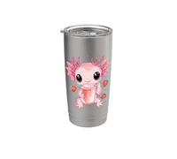 Cute Axolotl Drinks Bubble Tea bubbletea Anime Kawaii Stainless Steel Insulated Tumbler