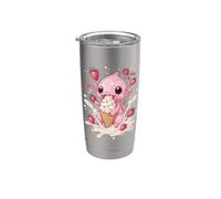Cute Axolotl Drinks Bubble Tea bubbletea Anime Kawaii Stainless Steel Insulated Tumbler