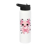 Cute Axolotl Drinks Bubble Tea bubbletea Anime Kawaii Stainless Steel Insulated Water Bottle