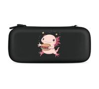 Cute Axolotl Eat Hamburger Portable Carrying Case for Switch Protective Travel Hard Shells Game Card Storage Pouch Bag