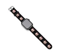 Cute Axolotl Eat Hamburger Silicone Smartwatch Bands Compatible with IWatch Soft Replacement Strap 42mm/44mm