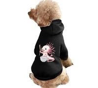 Cute Axolotl Eating Ramen Noodles Dog Hoodie Shirts Pet Clothes for Small Puppy Cat Costume M