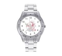 Cute Axolotl Eating Ramen Noodles Quartz Wrist Watch Stainless Steel Watches for Men Women Easy to Read