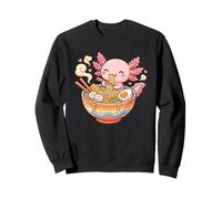 Cute Axolotl Eats Ramen Noodles Axolotls Kawaii Graphic Sweatshirt