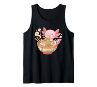 Cute Axolotl Eats Ramen Noodles Axolotls Kawaii Graphic Tank Top