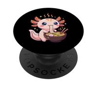 Cute Axolotl Eats Ramen Noodles Axolotls Ramen PopSockets Adhesive PopGrip