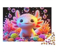 Cute Axolotl Fantasy 1000 Pc Sturdy Cardboard Classic Jigsaw Puzzle for Adults, Impossible Hard Challenge, Decompression, Ultimate Relaxation Gift 38x26cm/1000pcs