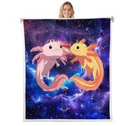 Cute Axolotl Flannel Blanket Blanket Anti Pilling Plush Blankets For Car Couch Travel 125x150cm