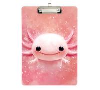 Cute Axolotl Glitter menu Holder clipboard Plastic for 5th Grade Classroom Essentials for Teachers Size 9 x 12 Silver