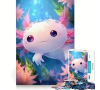 Cute Axolotl in Aquatic Environment 1000 Piece Jigsaw Puzzles for Adults Jigsaw Creative Play High Def Print Real Challenge Birthday Art Gift (38x52cm)