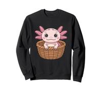 Cute Axolotl In Basket Kawaii Cartoon Animal Sweatshirt