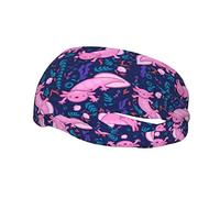 Cute Axolotl Kawaii Pattern Headbands Sports Sweatband Athletic Exercise Bands Turban Hair Head For Men Women Yoga Fitness