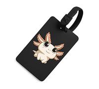 Cute Axolotl Luggage Tag with Name ID Card for Suitcase Travel Bag Labels Cute Printed Design
