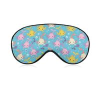 Cute Axolotl Pattern Sleep Mask Soft Eye Mask Eye Cover Eyeshade Blindfold with Adjustable Strap