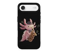 Cute Axolotl Playing Saxophones Funny Case Compatible with iPhone 17 17 Air 17 Pro 17 Pro Max Protective Phone Cover