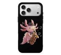 Cute Axolotl Playing Saxophones Funny Case Compatible with iPhone 17 17 Air 17 Pro 17 Pro Max Protective Phone Cover