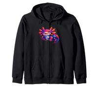 Cute Axolotl Pop Art Colorful Axolotl Lover Zip Hoodie
