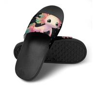 Cute Axolotl Print Slide Slippers, Summer House Shoes Indoor Outdoor Beach Hotel Anti-Skid Slippers