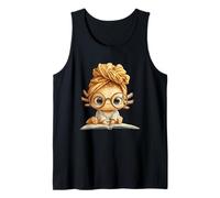 Cute Axolotl Reading Book with Tank Top
