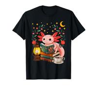 Cute Axolotl Reading Books Cozy Bookworm T-Shirt