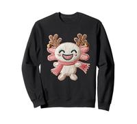 Cute Axolotl Reindeer Merry Christmas Holiday Sweatshirt