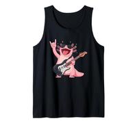 Cute Axolotl Rock Music Funny Animal Guitarist Design Tank Top