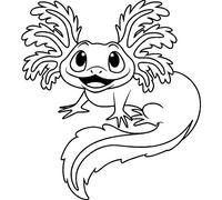 'Cute Axolotl' Rubber Stamp - Unmounted Design for Crafting & Scrapbooking, A7 (RS00011560)