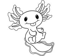 'Cute Axolotl' Rubber Stamp - Unmounted Design for Crafting & Scrapbooking, A7 (RS00037954)