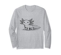 Cute Axolotl Sketch Kawaii Abstract Scribble Art Minimalist Long Sleeve T-Shirt