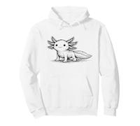 Cute Axolotl Sketch Kawaii Abstract Scribble Art Minimalist Pullover Hoodie