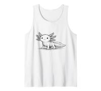 Cute Axolotl Sketch Kawaii Abstract Scribble Art Minimalist Tank Top