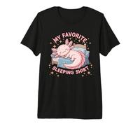 Cute Axolotl Sleeping Nighttime Animal Lover Premium T-Shirt
