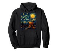 Cute Axolotl Starry Night Painting Art Lovers Pullover Hoodie